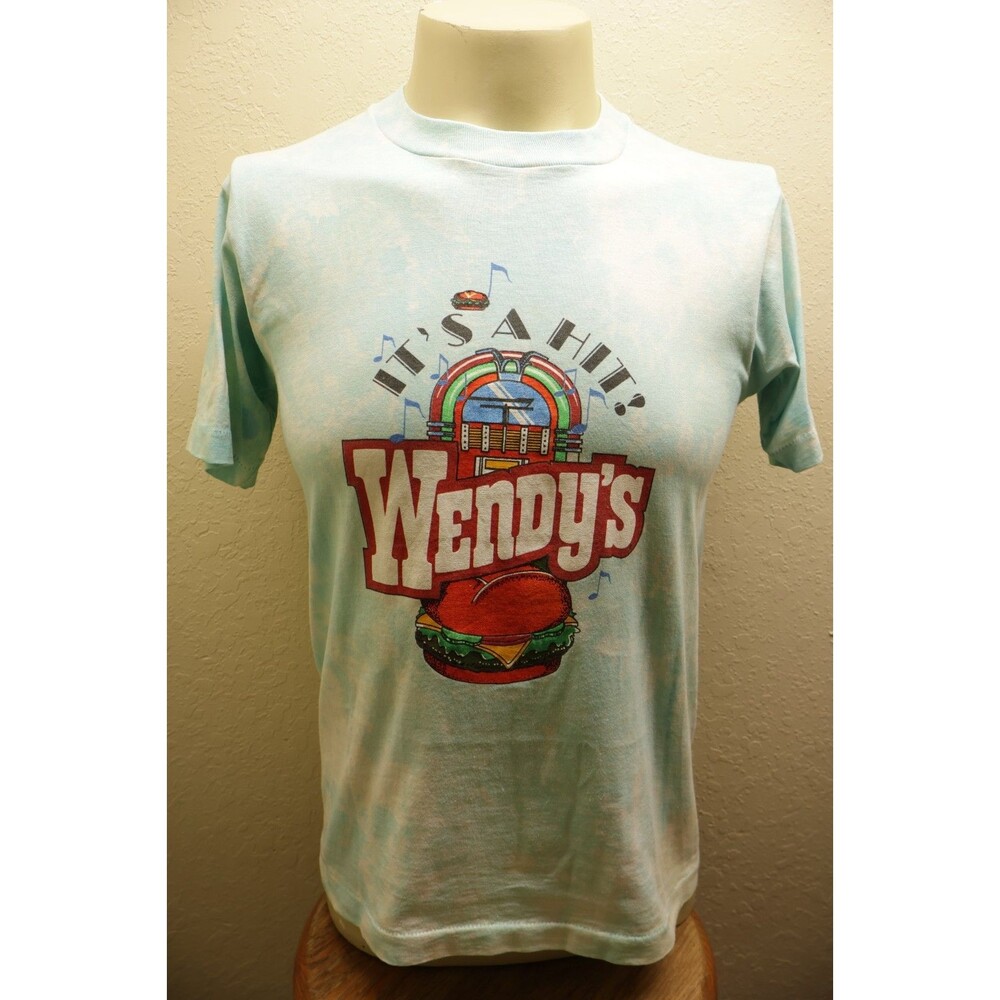 Vintage 1984 Wendy's Tie Dye Screen Stars Promo Shirt Size Medium Single Stitch